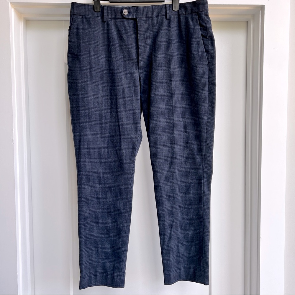 Bonobos Italian Stretch Chinos (Navy Plaid, 35x28)